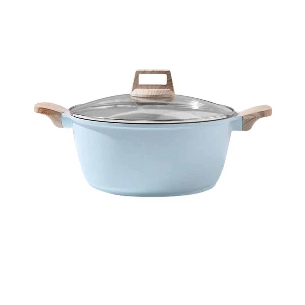 Leerpan Two Ear Non Stick pyöreä tasapohjainen keittiön keittoastia valurautainen kattila