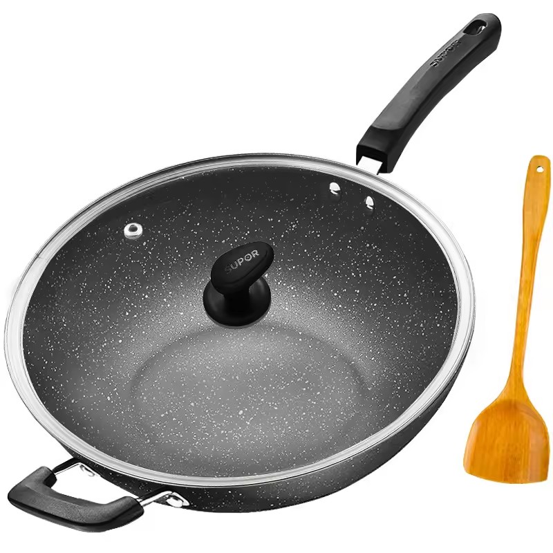Tarttumaton wok kotitalouden wokilla 32 cm induktioliesi kaasuliesi