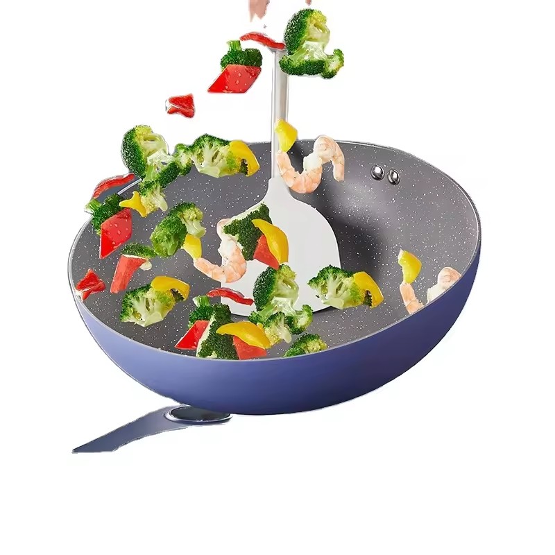 Tarttumaton paistinpannu vehnä riisikivi paistinpannu keittiö astiasto täydellinen kotitalouksien tasapohjainen kattila